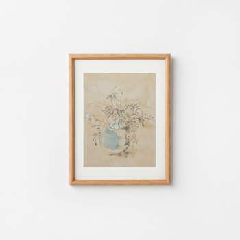 14" x 17" Antique Floral Matted Framed Wall Poster Under Glass - Threshold™ designed with Studio McGee