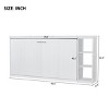 Wooden Murphy Bed With Bookshelf,Wall Bed With 3 Storage Racks,Wall Bed Murphy Bed -Maison Boucle - 4 of 4