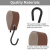 Unique Bargains Multi-Purpose Leather Metal Loop Coat S Hooks  for Wardrobe Clothes Rail Kitchen Bathroom 5Pcs - 3 of 4