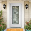 Lirago Full Lite Decorative Glass Fiberglass Front Doors 36  inch  x 80  inch  Right Hand Inswing Finished White - 2 of 4