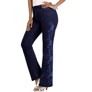 Roaman's Women's Plus Size Whitney Jean With Invisible Stretch - 1 of 4