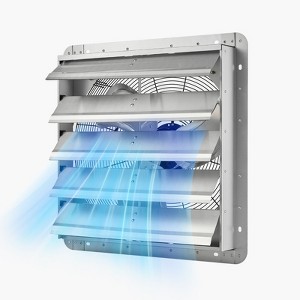 VEVOR 20 inch Shutter Exhaust Fan, Wall Mounted Attic Vent Fan with 3000 CFM Airflow, AC Motor, Heavy-duty Steel Construction, Low Noise , Silver - 1 of 4