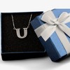 Anna-Kaci Silver Tone Initial Letter Pendant Necklace with Crystal Rhinestone Accents - 4 of 4