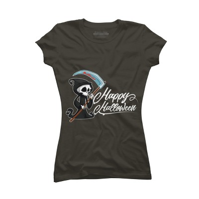 Junior's Design By Humans HAPPY HALLOWEEN - Special Edition By wedenote T-Shirt