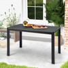 Tangkula 48" Rectangular Rattan Patio Dining Table for 6 w/ Metal Frame - 2 of 4
