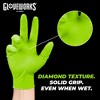 GLOVEWORKS Heavy-Duty Green Nitrile Gloves with Raised Diamond Texture- Industrial Grade - Great for Auto Repair, Mechanics, Janitorial, Food Service - 4 of 4