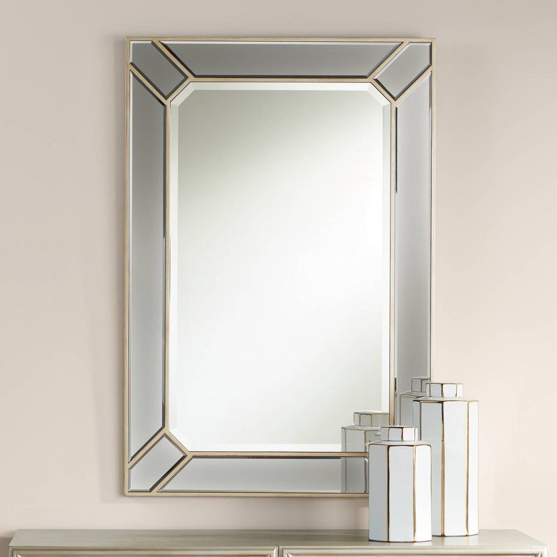 Possini Euro Design Katia Rectangular Vanity Wall Mirror Modern Beveled Edge Dark Champagne Frame 28" Wide for Bathroom Bedroom Living Room Office, 2 of 10