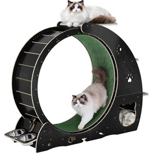 Cat Exercise Wheel for Indoor Cats,Large Cat Running Wheel with 3-Level Jumping Tower - 1 of 4