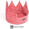 Nandog Pet Gear Prive Crown Cozy Round Cat & Dog Bed Collection Washable Indoor Pet Bed - Royal Micro Plush Pink 18" Large - 4 of 4