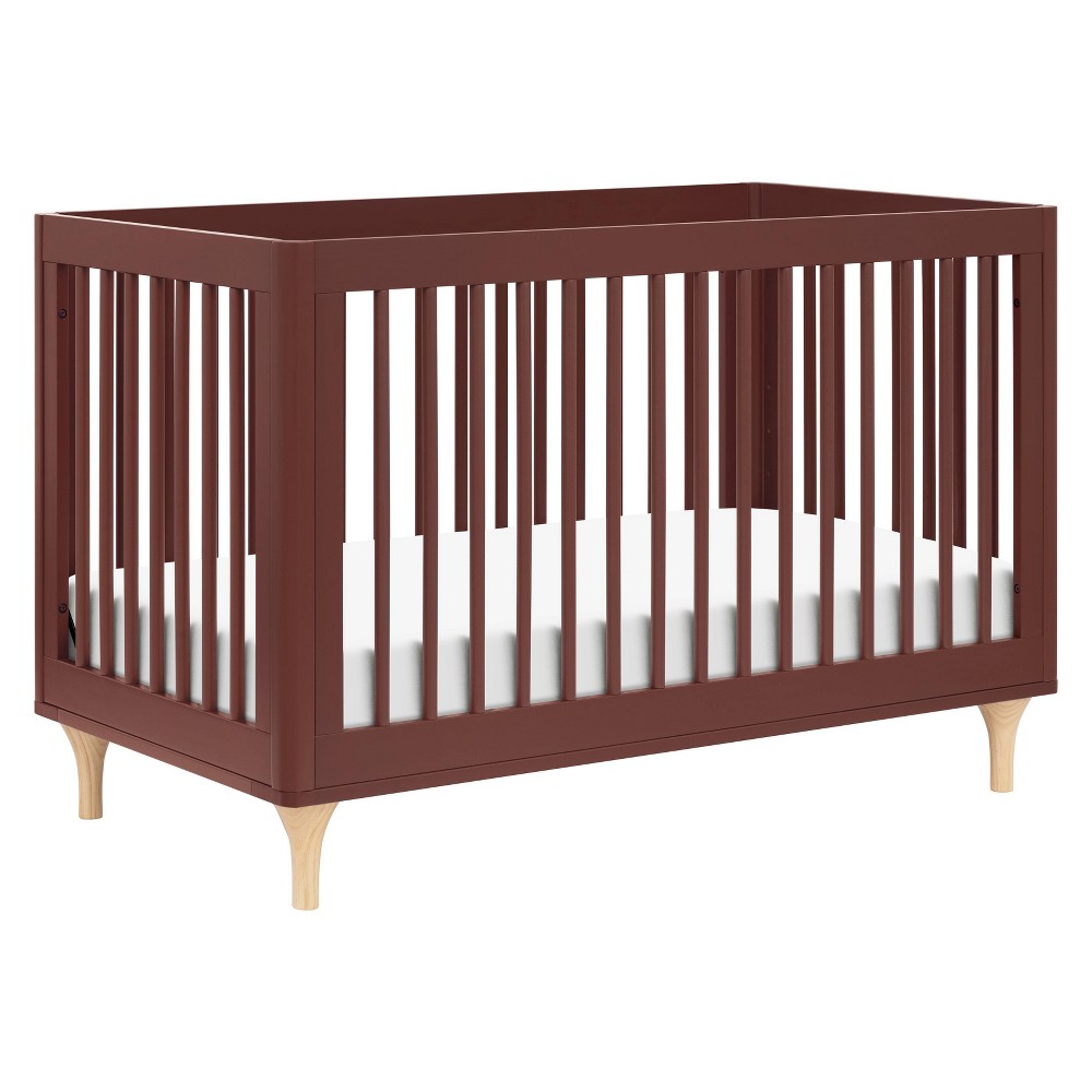 Babyletto Lolly 3-in-1 Convertible Crib with Toddler Rail - Crimson/Natural