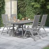 vidaXL Outdoor Patio Dining Set - Solid Acacia Wood, Extendable Table and Folding Chairs, Gray Wash Finish, Weather-Resistant - 2 of 4