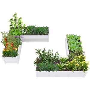 Anybear 6x6x1.5ft U-Shaped Galvanized Raised Garden Beds Outdoor for Planting Vegetables Flowers Herb, Anti-Rust - 1 of 4