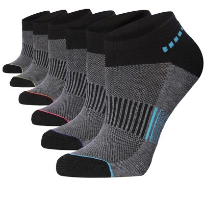 Tipi Toe Women's 6-Pack Cushioned Breathable Mesh Design Low Cut Arch Support Athletic Sports Socks For Women