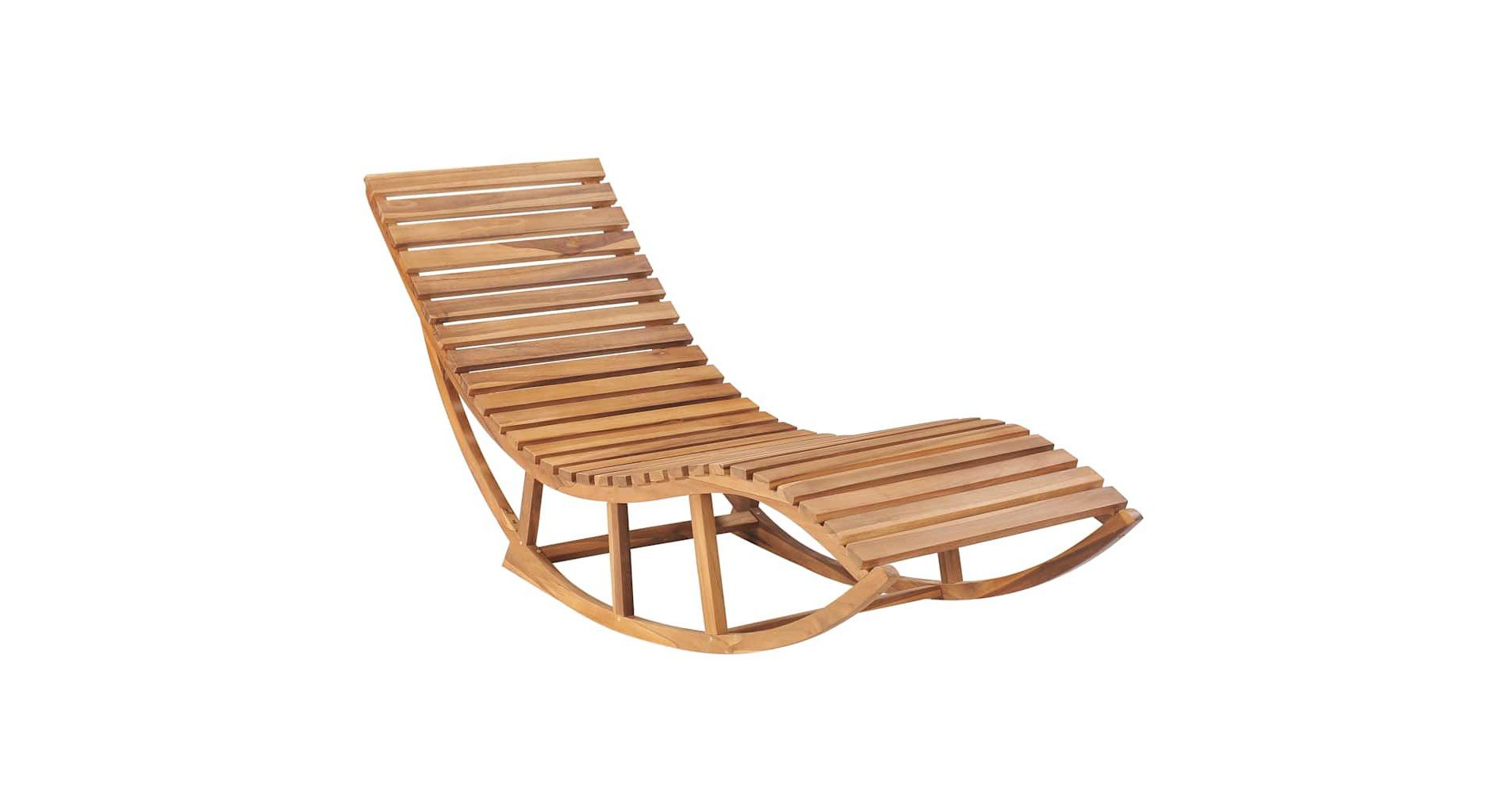 vidaXL Sun Lounger Red and natural wood