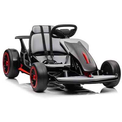 Kids Go Kart, Ride On Drift Kart with Dual 200W Motors, 24V Battery Powered Electric Drift Car, Outdoor 2-Speed Ride On Racing Toy