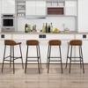 Tangkula Set of 4 Industrial 29" Bar Stool Bar Height Saddle Seat Kitchen Stool Low Back - 2 of 4