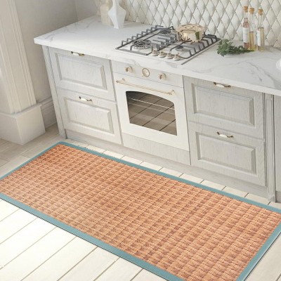 Natural Border Blue and Beige Anti-Fatigue Standing Mat 18"x47"