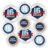 Big Dot of Happiness Boy 16th Birthday - Hanging Sweet Sixteen Birthday Party Tissue Decoration Kit - Paper Fans - Set of 9 - 2 of 4