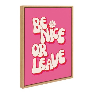 Kate & Laurel All Things Decor 18"x24" Be Nice or Leave Framed Canvas by Honey Island Studio Natural - 1 of 4