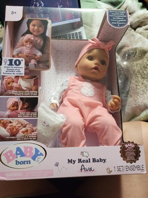 Baby Born My Real Baby Doll Annabell, Blue Eyes: Realistic Soft-Bodied Baby  Doll, Kids Ages 3+, Sound Effects, Drinks & Wets, Mouth Movements, Cries  Tears, Eyes Open & Close 