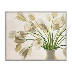 Stupell Industries Tranquil White Tulip Bouquet Framed Giclee Art - 1 of 4
