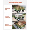 VEVOR 1200 Lbs Steel Garden Cart, Heavy Duty Pullable Garden Wagon Yard Cart, 2 in 1 Outdoor Metal Utility Wagon Yard Trailer, Green - 4 of 4