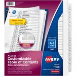 Avery Dividers Ready Index A-Z 9-3/4" x 11" 26/Set White 11166