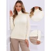INSPIRE CHIC Women's Mock Neck Long Sleeve Ribbed Casual Sweater - 2 of 4
