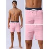 INSPIRE CHIC Men's Contrast Color Elastic Waist Lining Surfing Drawstring Swimming Shorts - 4 of 4