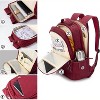 MaseiKar 15.6 inch Laptop Backpack for Women, Stylish Buttons Decor Daypack Fit 15.6 inch Notebook, Computer Notebook Bag with USB Charging Port - 3 of 4