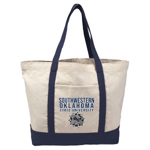 Southwestern Oklahoma State University Canvas Tote Bag With External Pocket, Reusable Shoulder Bag for Shopping, School, Beach - 1 of 4