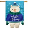 Briarwood Lane Winter House Flag 40x28 For Outdoor Winter Welcome Polar Bear Burlap For Winter House Flag - 2 of 4