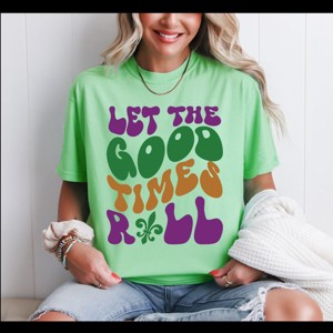 Simply Sage Market Let The Good Times Roll Mardi Gras Garment Dyed Tee - 1 of 4