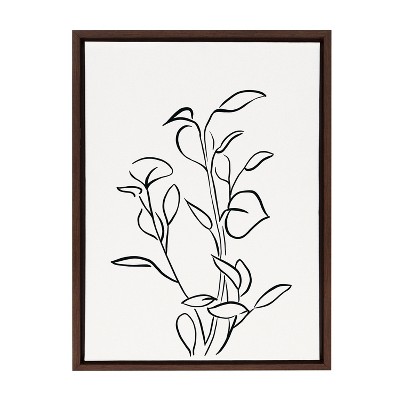 Kate and Laurel Sylvie Botanical Sketch Print No 2 Framed Canvas by The Creative Bunch Studio