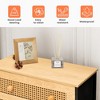 Pellebant 5 Drawers Rattan dressers for bedroom Storage Tower Tall Fabric Dresser Wood Top Wood Handles - 3 of 4
