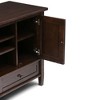 47" Solid Wood Wide Tall TV Media Stand with Handcrafted Finish, Cord Management, and Shaker Style Drawers for Living Room and Bedroom - 3 of 4