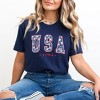 Simply Sage Market Women's USA Varsity Stars Short Sleeve Graphic Tee - 2 of 3