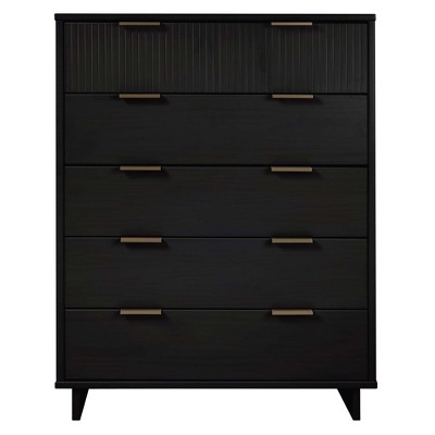 Sapphtopaz Modern Dresser with Drawers Elegant Vertical Textured Closet Organizer with Golden Metal Handles Dressers for Bedroom