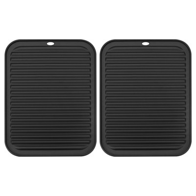 Unique Bargains Silicone Trivet Mats 2pcs Square Heat Resistant Non-slip  Drying Mat For Kitchen Counter Table -deep Gray : Target