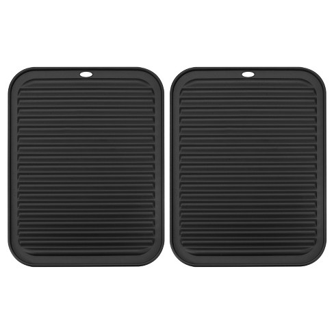 Unique Bargains Silicone Trivet Mats 2pcs Square Heat Resistant Non-Slip  Drying Mat for Kitchen Counter Table -Deep Gray