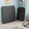 Boys and Girls Folding Table and Chairs Set of 3, Portable Table and Chair with Pu Soft Cushion, Suitable for Eating, Reading and Playing - 3 of 4