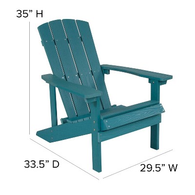 Sea Foam Green Polystyrene Resin Adirondack Chair with Armrests