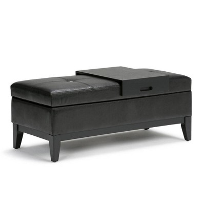 42" Jackson Storage Ottoman Bench with Tray - Wyndenhall