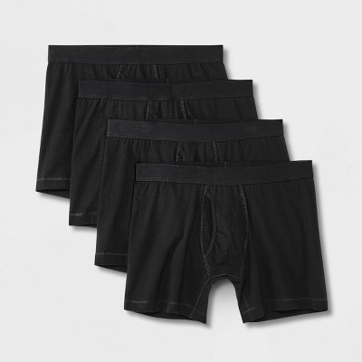 Women's Lace Trim Cotton Boy Shorts Underwear - Auden™ Black XXL