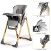 Kinder King Foldable 3 in 1 High Chair for Babies & Toddlers, Converts to Toddler Chair, Adjustable Height, Recline, Double Trays, Easy to Clean, Gray - 3 of 4