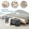 CAVINAS Oval Storage Ottoman Bench with Safety Hinge, Velvet Storage Bench with Padded Top, Multi-Functional Upholstered Bedroom End Bench - 3 of 4