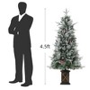 COZONY 4.5ft Pre-Lit Artificial Christmas Tree, Warm White LED, Snowman Base, 8 Lighting Modes, Mini Xmas Tree for Indoor/Outdoor Holiday Decor - 2 of 4