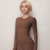Anna-Kaci Active Women's Active Top with Crew Neckline Seamless Fitted Silhouette and Thumbhole Cuffs - 4 of 4