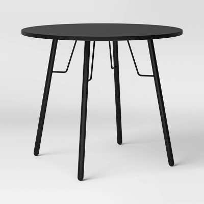 36" Round Dining Table Black - Room Essentials™: Powder-Coated Metal Frame, Particle Board Top, Seats 4