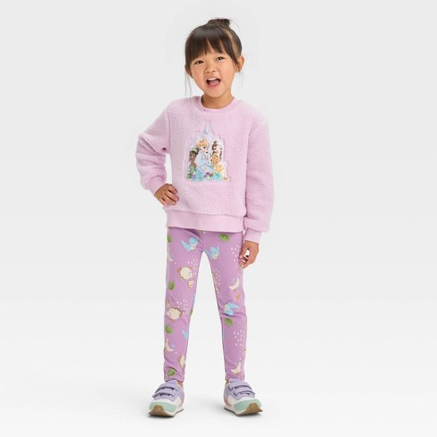 Toddler Girls' Disney Princess Top And Bottom Set - Purple 4t : Target